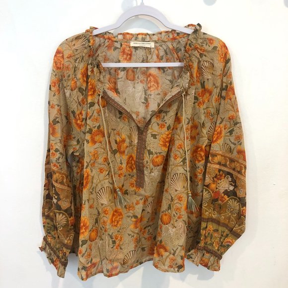 Spell & the Gypsy Seashell Blouse NEW Floral Top - Picture 7 of 16